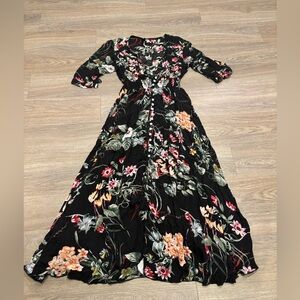 Floral Black Maxi Dress